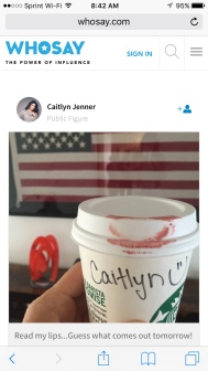 A mobile view of Caitlyn Jenner's page